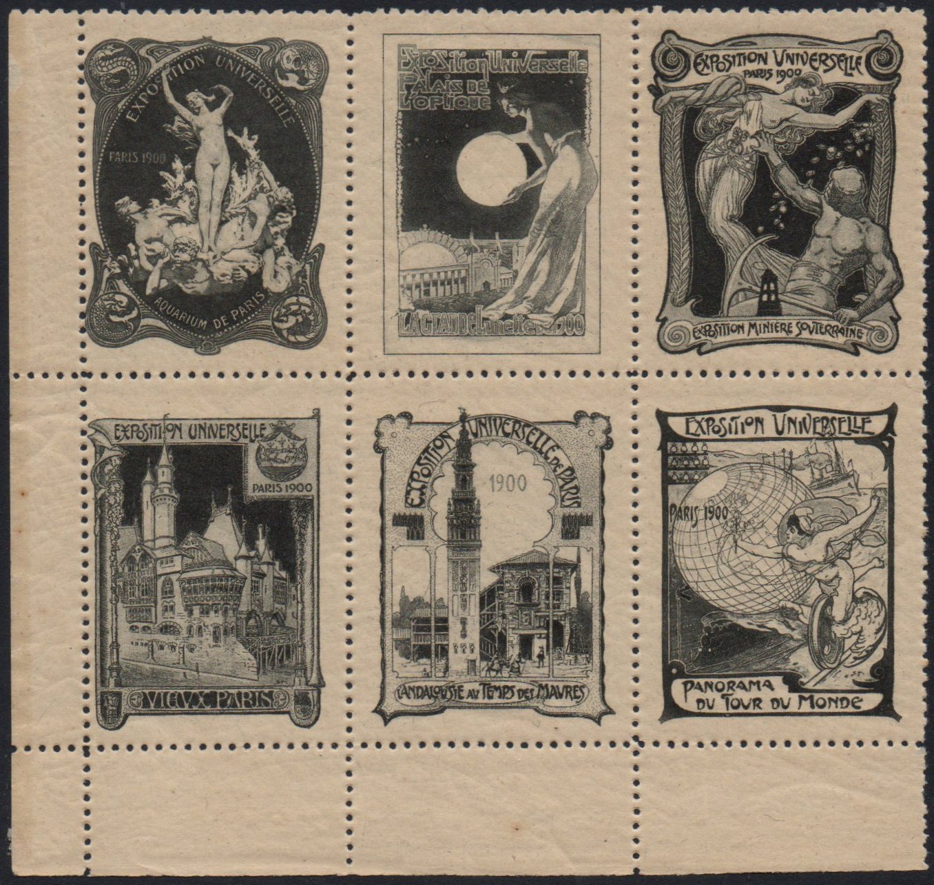 France : Vignettes Expositiuon Universelle, Paris, 1900 Cinderellas 